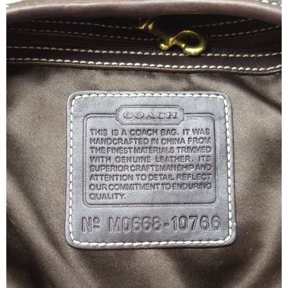 Coach Chelsea Signature Brown Canvas Leather Trim Double Handles Shoulder Bag - Picture 12 of 16